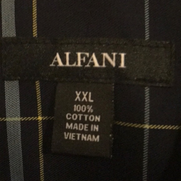 Navy blue and rust plaid casual long sleeve 2X - Picture 3 of 8